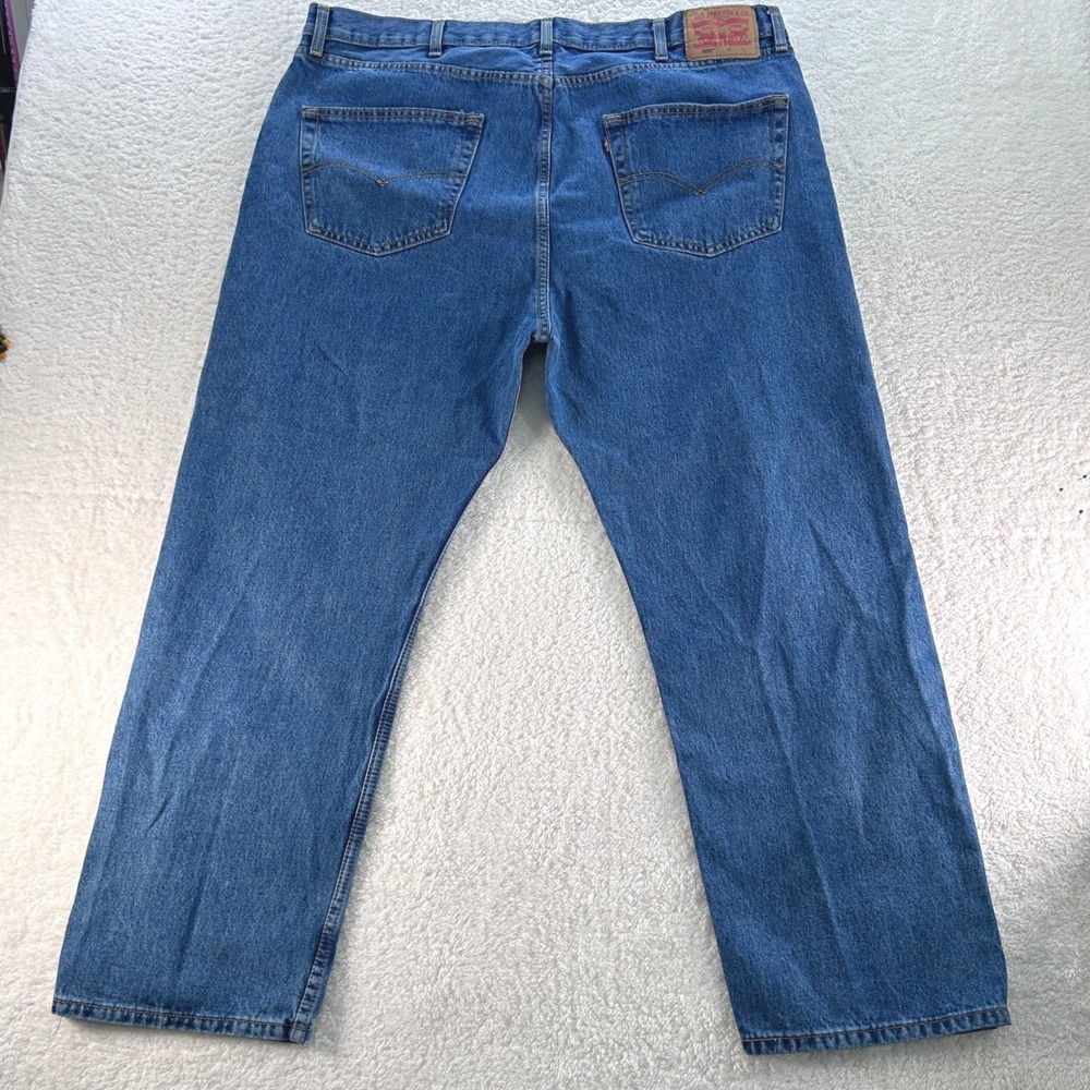 Levis 505 Regular Fit Straight Leg Mens Jeans Wash Blue 44x30 - Picture 2 of 9